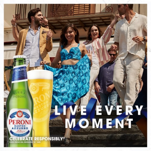 Peroni Nastro Azzurro Lager Italian Import Beer Perspective: left