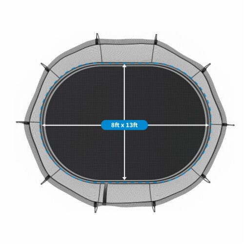 Springfree Trampoline Kids Outdoor Large Oval 8 x 13' Trampoline with Enclosure Perspective: left