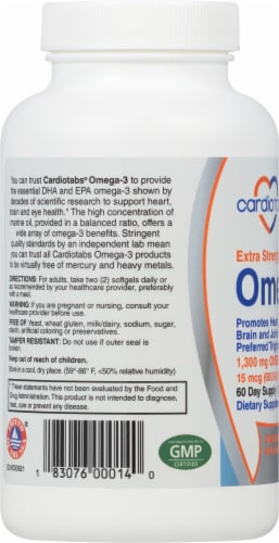 Cardio Tabs Extra Strength Omega-3 + Vitamin D3 Orange Berry Softgels 1300 mg Perspective: left