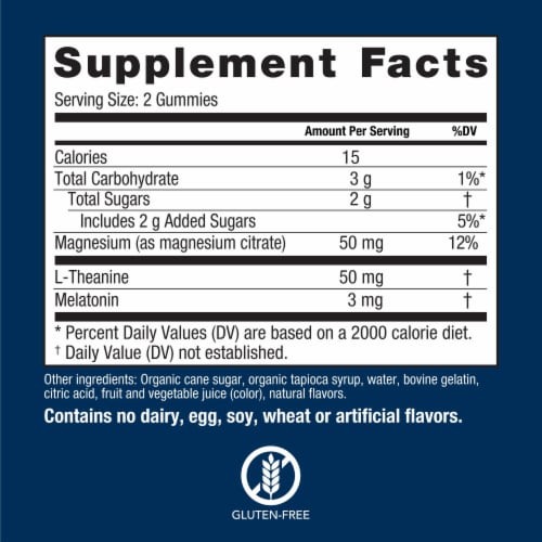 Natural Vitality Calm Blueberry Pomegranate Sleep Gummies Perspective: left