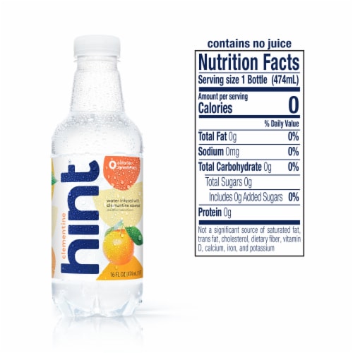 Hint® Clementine Flavored Bottled Water Perspective: left