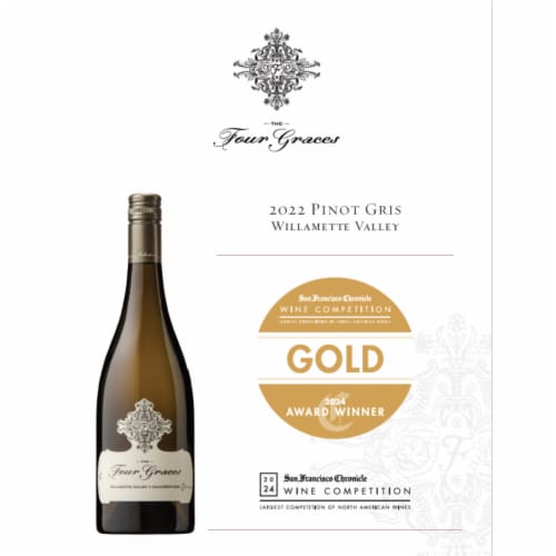 The Four Graces Pinot Gris Oregon White Wine Perspective: left