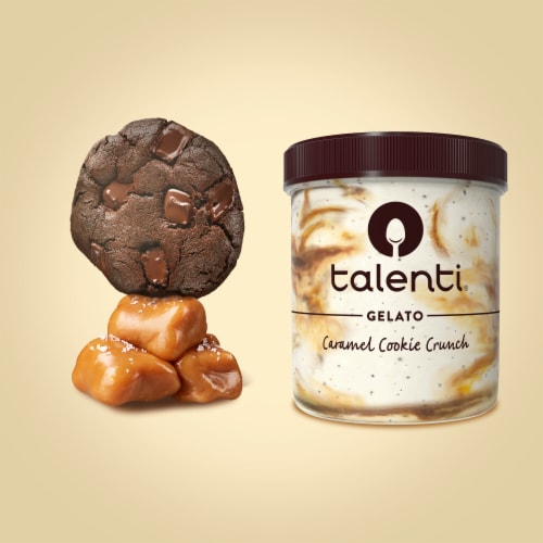 Talenti Caramel Cookie Crunch Gelato Pint Perspective: left