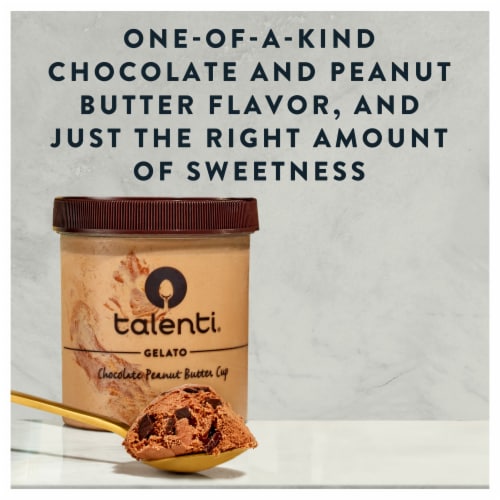 Talenti Chocolate Peanut Butter Cup Gelato Pint Perspective: left