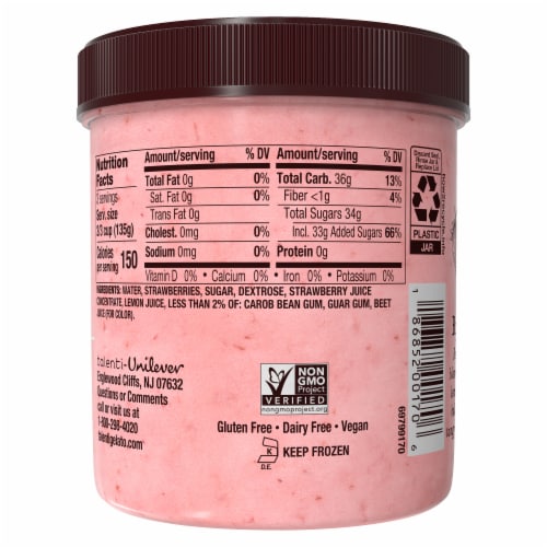 Talenti Dairy-Free Sorbetto Summer Strawberry 1 pint Perspective: left