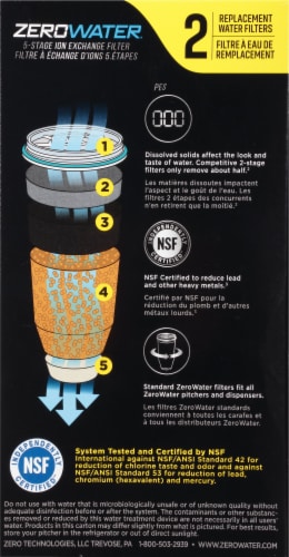 ZeroWater® 5-Stage Ion Exchange Replacement Water Filter Perspective: left