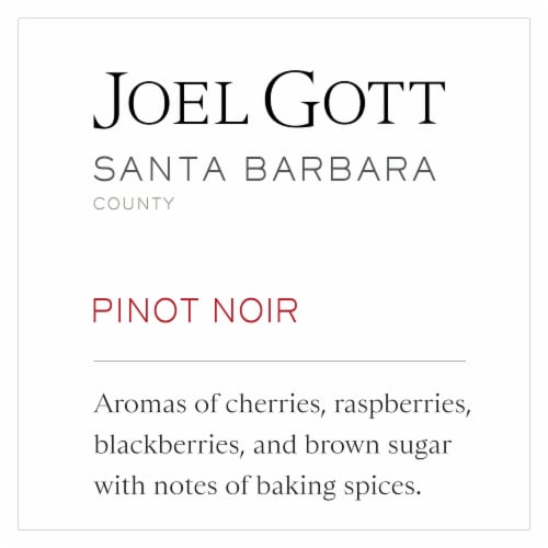 Joel Gott Pinot Noir Red Wine Perspective: left