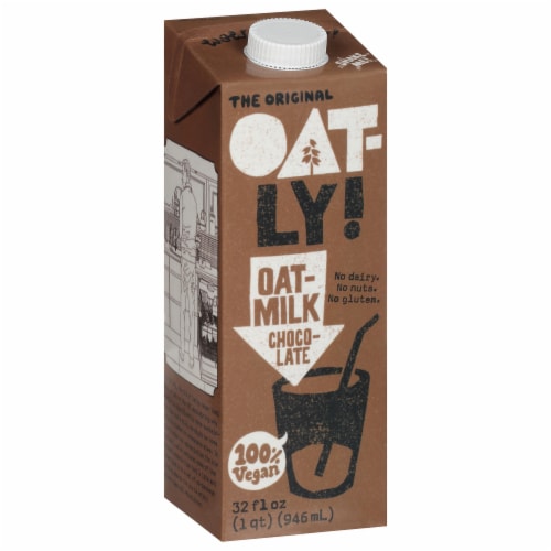 Oatly Chocolate Oat Milk Perspective: left