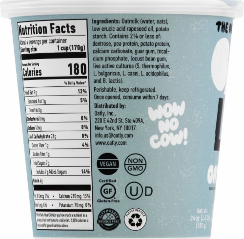 Oatly Plain Full Fat Oatgurt Perspective: left