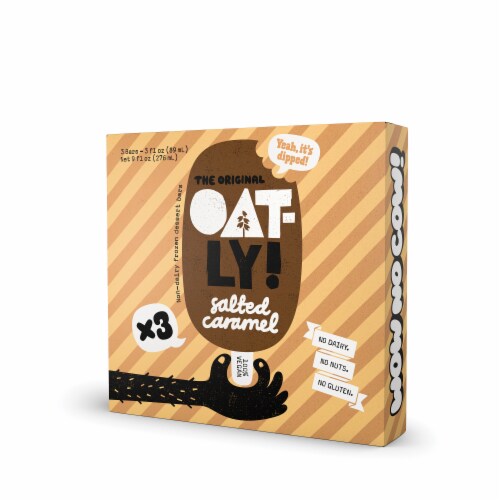 Oatly Salted Caramel Dairy Free Frozen Bar Perspective: left