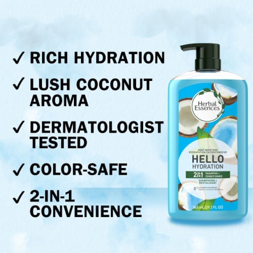 Herbal Essences Hello Hydration 2IN1 Shampoo Conditioner Moisture for Hair Perspective: left