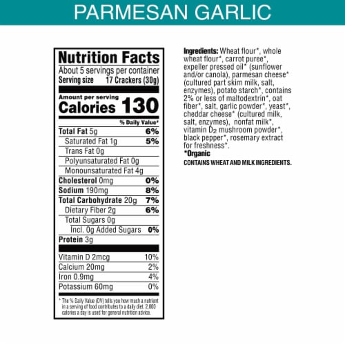 Pure Organic™ Parmesan Garlic Crackers Perspective: left