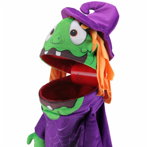 Northlight 23  Purple and Green Witch Unisex Child Trick or Treat Halloween Bag Costume Perspective: left