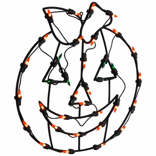 Northlight 14 Lighted Jack-O-Lantern Halloween Double Sided Window Silhouette Decoration Perspective: left