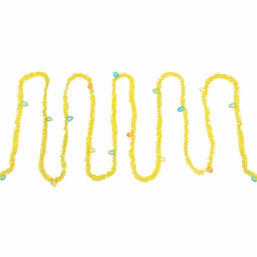 Northlight 25' Tinsel Garland with Easter Eggs - Yellow Perspective: left