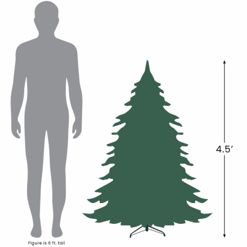 Northlight 4.5' Pre-Lit Medium Flocked Winema Pine Artificial Christmas Tree - Clear Lights Perspective: left