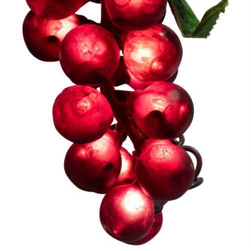 Northlight 5-Count Red and Green Grape Cluster String Light Set, 8ft Brown Wire Perspective: left