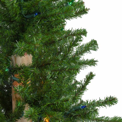 Northlight 7' Pre-Lit Alpine Artificial Christmas Tree - Multi Lights Perspective: left