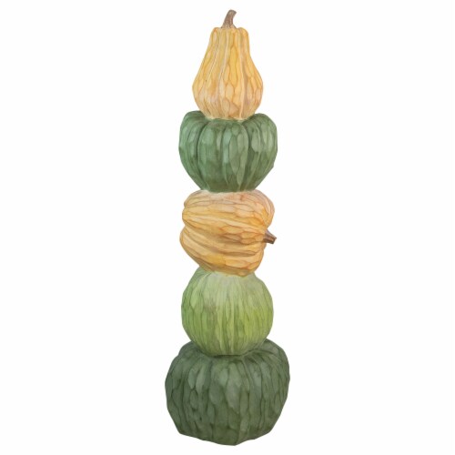 Northlight 42.5 Five Tiered Stacked Pumpkins Thanksgiving Decor Perspective: left