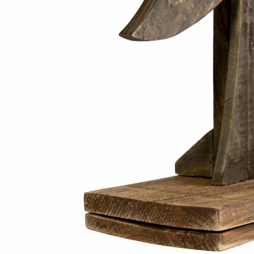 Northlight 23.5 Brown Textured Wood Tabletop Christmas Tree Perspective: left
