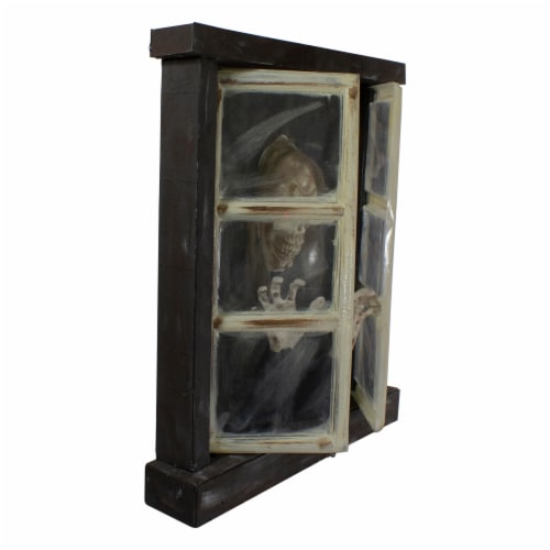 Northlight 29 Lighted and Animated Opening Window Halloween Decoration Perspective: left
