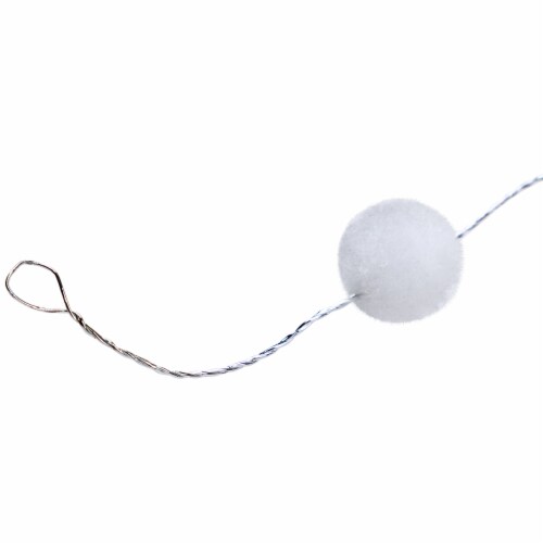 Northlight LED Lighted B/O Pom Pom Garland Christmas Lights - Warm White - 4.25' Clear Wire - Perspective: left