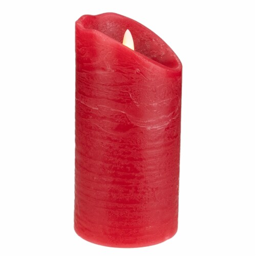 Northlight 6 LED Red Flameless Battery Operated Christmas Decor Candle Perspective: left