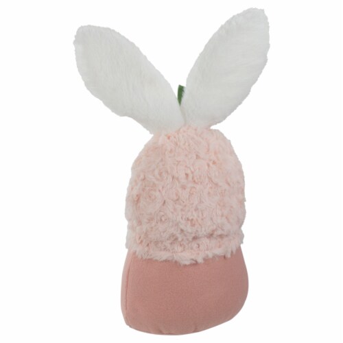 Northlight 14  Pink and White Easter and Spring Gnome Head with Bunny Ears Perspective: left