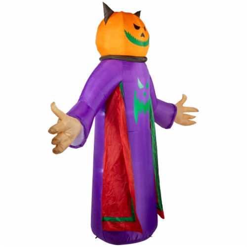 Northlight 8' Spooky Town Lighted Jack-O-Lantern Grim Reaper Inflatable Outdoor Halloween Perspective: left