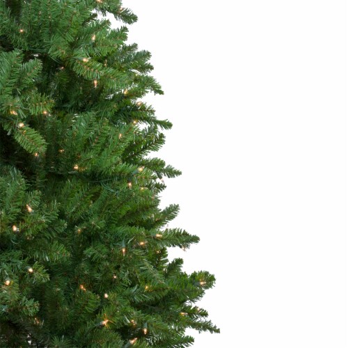 Northlight 9' Pre-Lit Everett Pine Slim Artificial Christmas Tree, Clear Lights Perspective: left