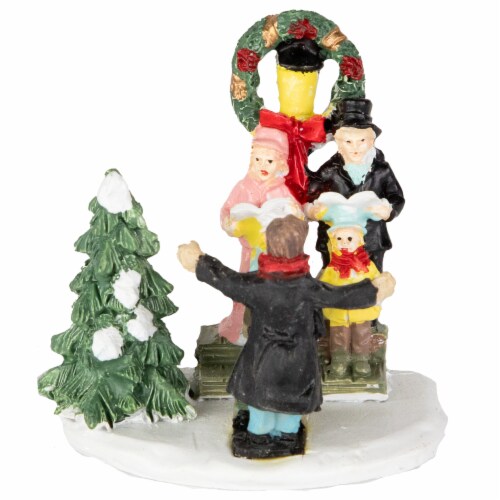 Northlight 9-Piece Santa and His Carolers Christmas Village Display Set Perspective: left