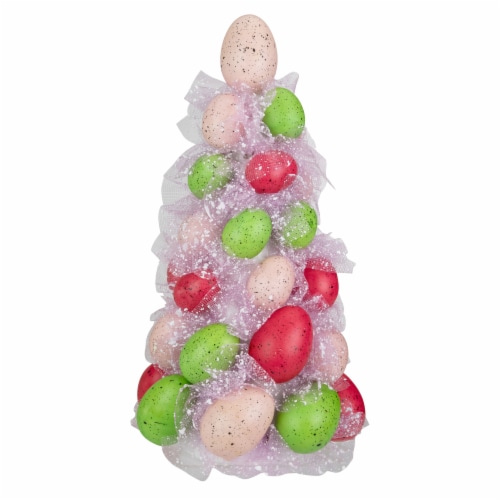 Northlight 3-Piece Speckled Easter Egg Tree, Ball and Wreath Set Perspective: left