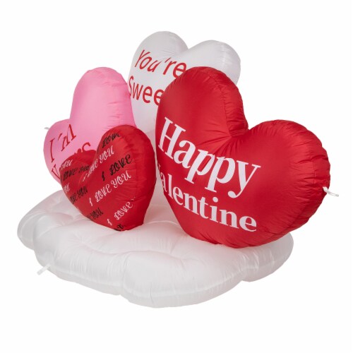 Northlight 5' Inflatable Lighted Valentine's Day Conversation Hearts Outdoor Decoration Perspective: left