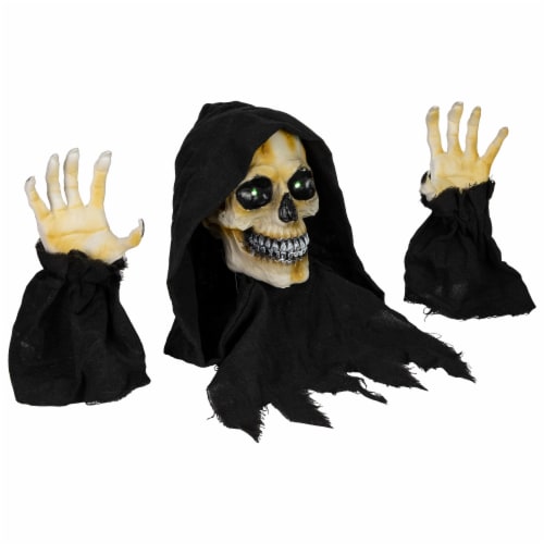 Northlight 8 Spooky Town LED Lighted Grim Reaper with Sound Outdoor Halloween Decoration Perspective: left