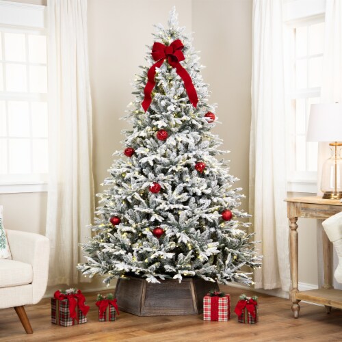 Northlight Real Touch™ Elite Pre-Lit Flocked Yukon Pine IPT Artificial Christmas Tree - 9' Perspective: left