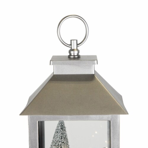 Northlight LED Lighted Polar Bear and Flocked Trees Christmas Lantern - 11 Perspective: left