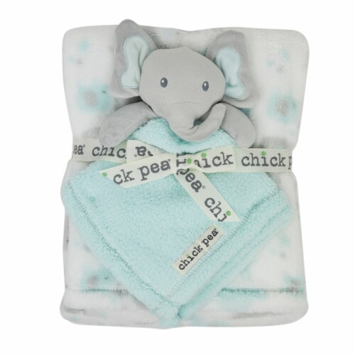 chick pea Plush Elephant Baby Blanket Set Mint 2 pc Fred Meyer