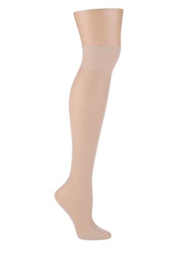 Ellen Tracy® Ladies 4pk Solid Sheer Knee High Socks - Nude Perspective: left