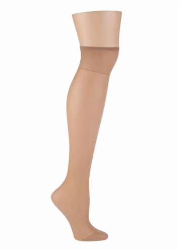 Ellen Tracy® Ladies 4pk Solid Sheer Knee High Socks - Tan Perspective: left