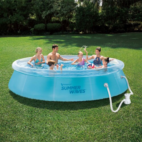 Summer Waves 12 Foot Wide Transparent Quick Set Inflatable Top