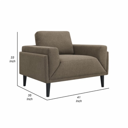 Fiza 41 Inch Chair Taupe Polyester Track Arm Pocket Coils