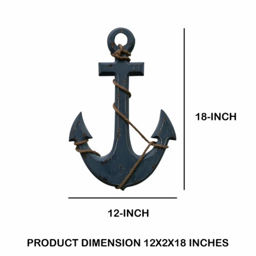 Benzara Hanging Wooden Anchor Perspective: left