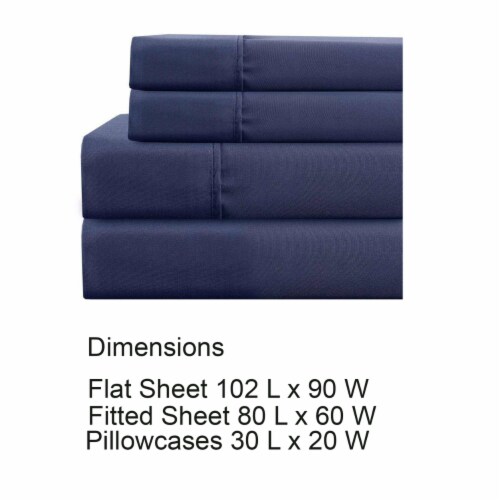 Lanester 4 Piece Queen Size Microfiber Deep Pocket Sheet Set The Urban Port, Blue Perspective: left