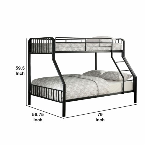 Industrial Style Twin Over Full Metal Bunk Bed With Tubular Frame Black 1 Harris Teeter