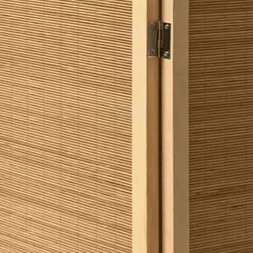 3 Panel Bamboo Shade Roll Room Divider, Natural Brown Saltoro Sherpi