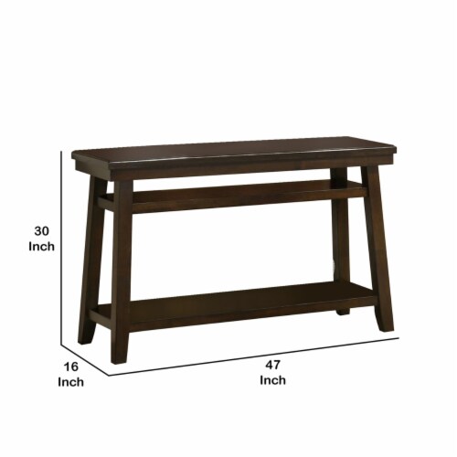 Wooden Console Table with One Open Shelf, Brown Perspective: left