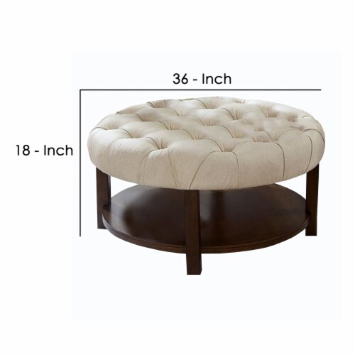 Ottoman with sales bottom shelf