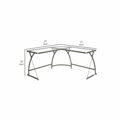Vista collection shop l desk glass