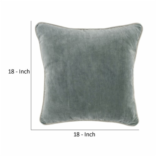 Square Throw Pillow with Cotton Cover, Sage Green Perspective: left