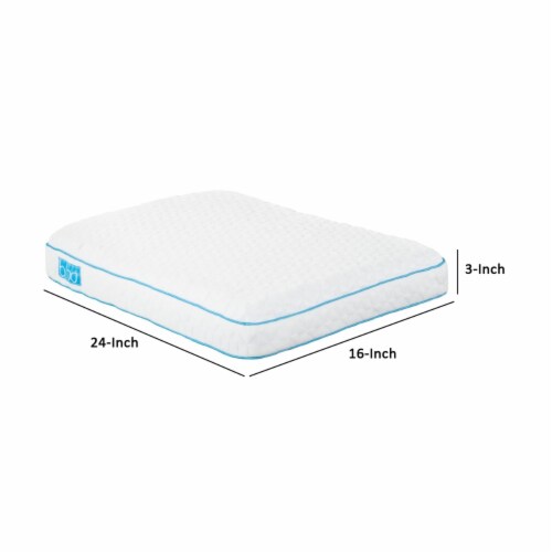 16 x 24 TPE Standard Foam Cooling Pillow with Contoured Neck Support- Saltoro Sherpi Perspective: left